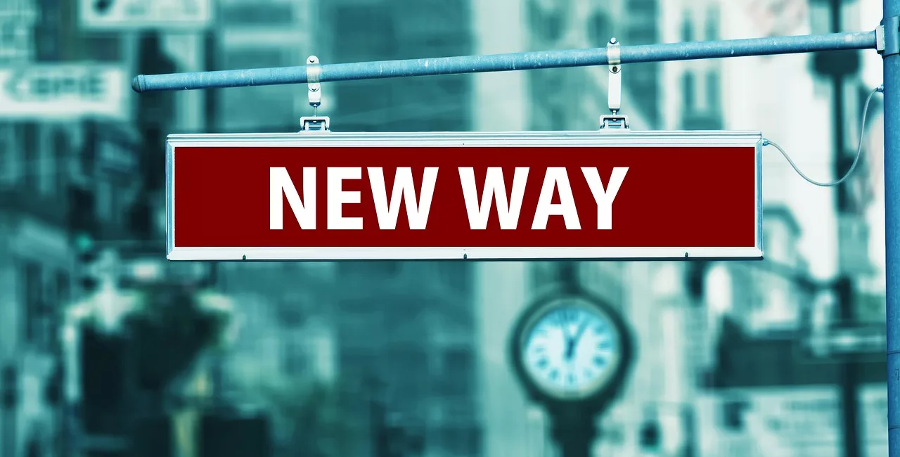 road sign new way road sign new way